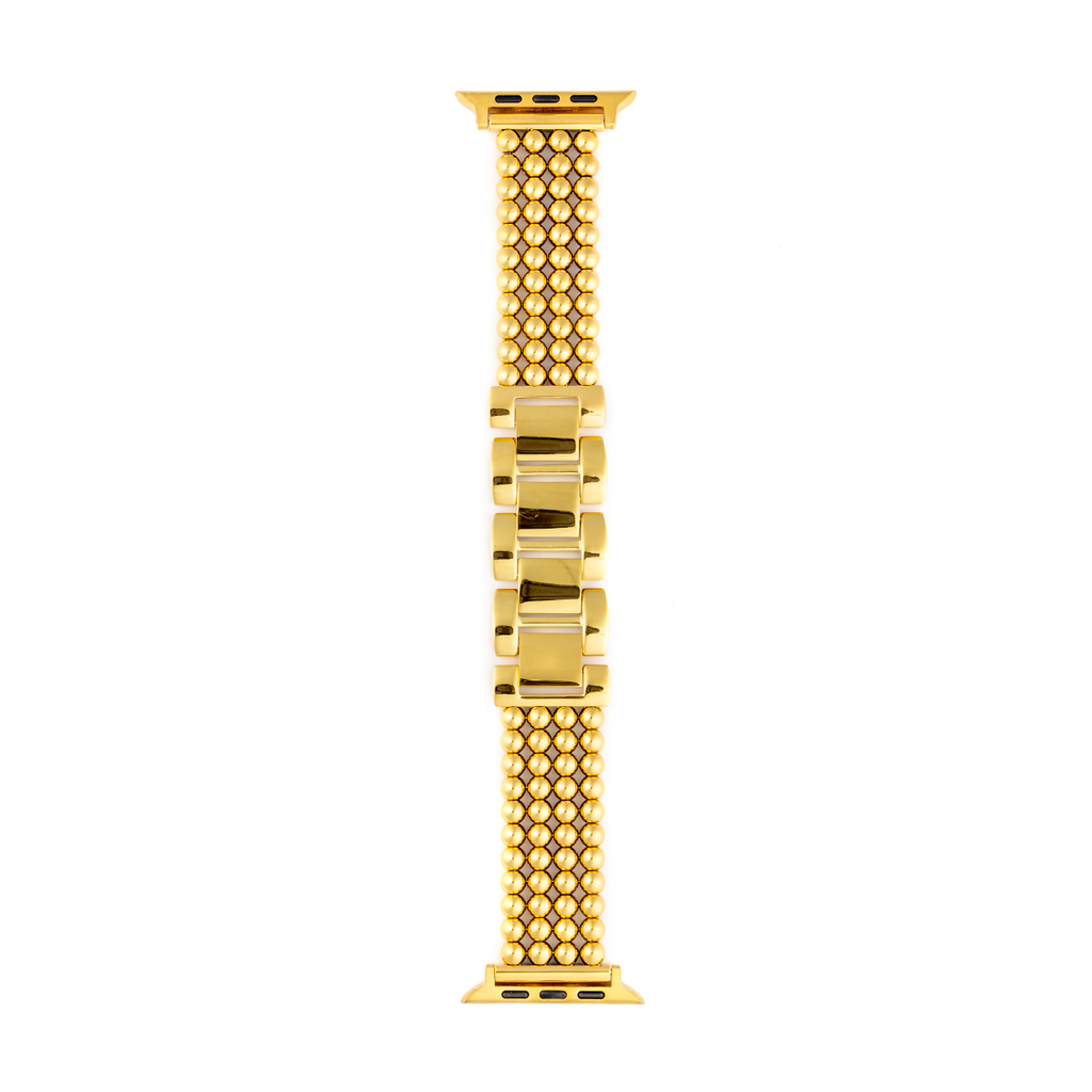 Roma Applewatch Bracelet in gold, stainless steel, compatible with sizes 38-41mm and 42-45mm.